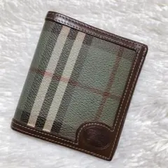 美品⭐︎BURBERRY バーバリー 二つ折り財布 ノバチェック シャドーホース