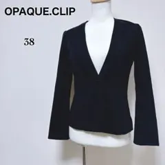 【オペークドットクリップ】ノーカラージャケット コットンジャケット フォーマル