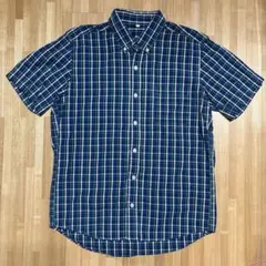 チェック 半袖シャツ Mサイズ 青 cityboy