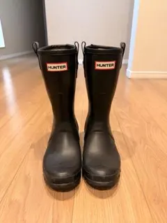 HUNTER ブラックラバーブーツ