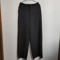 黒 ワイドパンツ ウエストゴム