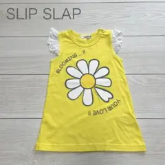 SLIP SLAP イエロー 花柄 フリル袖 ワンピース 80
