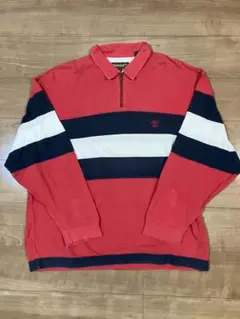 90s ティンバーランド ラガーシャツ 赤 L HIP HOP B-BOY