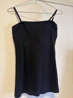 GU リブ編み 黒 ブラトップ