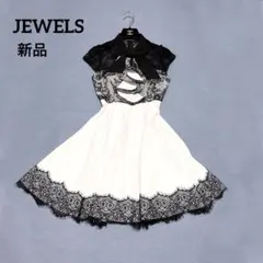 新品 JEWELS キャバドレス　Aライン　フレアスカート　レース　リボン