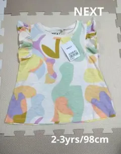 【新品未使用】NEXT ガールズ フリルスリーブ Tシャツ 2-3歳 98cmのサムネイル