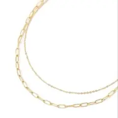 グローバルワーク ステンレス二連ロングネックレス ゴールド