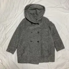 persodea white label フード付きダブルコート ウール混 古着
