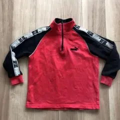 プーマ レッド トレーナー 140 赤 ブラック ファスナー付