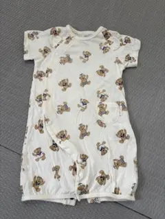 プティマイン　クマ柄 半袖ツーウェイドレスオール 50-70cm