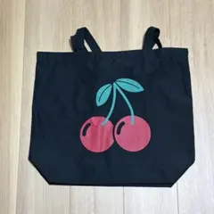 チェリー柄キャンバストートバッグ