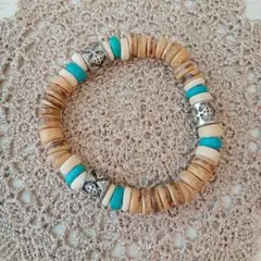 木製ターコイズビーズブレスレット