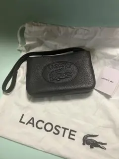 LACOSTE ブラック ミニショルダーバッグ