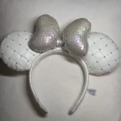 【即発送】ディズニー キルティング カチューシャ 白 ミニー