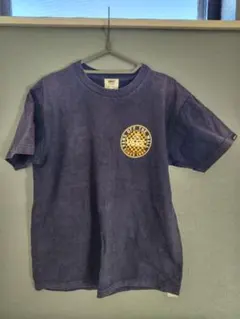 VANS チェック柄ロゴ Tシャツ ネイビー