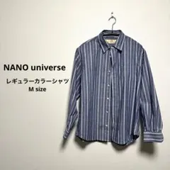 ナノユニバース ユースフルレギュラーカラーシャツ M ネイビー