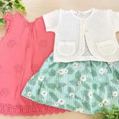 ワンピースセット　ピンク　badyGap 女の子　花柄　ボレロ　90