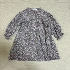 美品　セラフ　90cm 長袖ワンピース　コーデュロイ　花柄　女の子ベビー　レトロ
