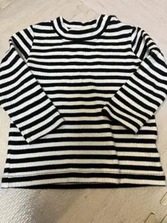 ストライプ 長袖カットソー (100cm~) タートルネック