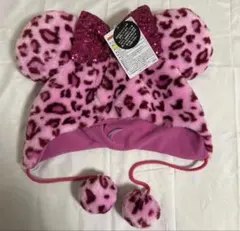 4.ピンク　レオパード　ファンキャップ　ディズニー　ヒョウ柄