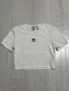 adidas　未使用品　ホワイト　クロップド丈　ベビーT　ピチT　y2kのサムネイル