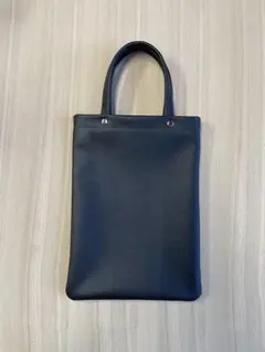 レザー ミニトートバッグ ブラックシボ牛革