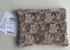 【新品未使用】近沢レース ポーチ くま クマ 熊 テディベア ブラウン