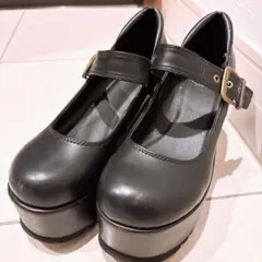 YOSUKE ブラック 厚底パンプス