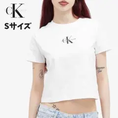 Calvin Klein★ミニロゴ クロップド Tシャツ ホワイト S 新品のサムネイル