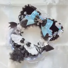 トレカケース レースデコ しっぽ 猫 天使の羽　量産型　硬質ケース　ハロウィン