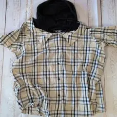 PKLT GIRL フード付きチェックシャツ