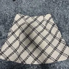 ダイヤチェック柄ツイードフレアミニスカート　mei37 grl