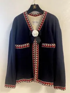 超希少 極美品 CHANEL ツイード アセテート ノーカラージャケット 2025年最新】CHANEL レディース ノーカラージャケットの人気アイテム