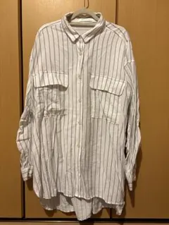 AMERICAN HOLIC ホワイトストライプ シャツ L