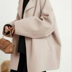 スローブイエナ ハミルトン ダブルフェイスウールショートコート ベージュ