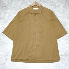 グリーンレーベルリラクシング 半袖シャツ S ベージュ系 刺繍 メンズ古着