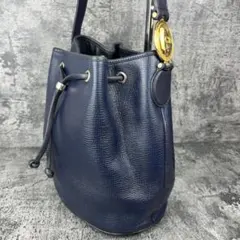 【希少品】Christian Dior CDロゴ金具 巾着ショルダーバッグ
