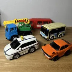 働く車ほか５点セット（クレーン・トヨタレビン・ホンダオデッセイ・市バス・園バス）
