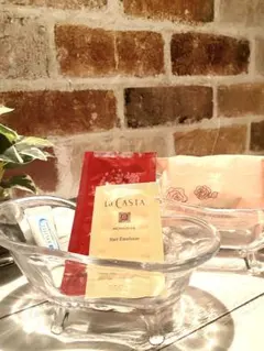 【お得！可愛い2個セット】クリスタル バスタブ オブジェ 置物 小物入れ