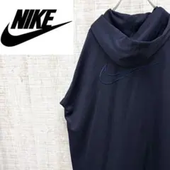 QA53《90s》ナイキ　ジャージ　ハーフジップパーカー　刺繍ビッグロゴ　銀タグ