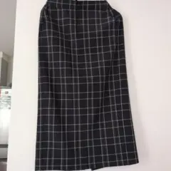 チェック柄ロングスカート　秋冬