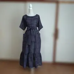 着物リメイク フリーサイズ 本場大島紬フレンチスリーブのジャンパー 