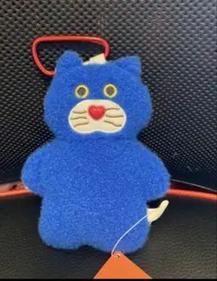 mojojojo カラビナ付き ぬいぐるみポーチ Nicky青 猫　タグ有り