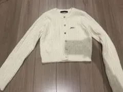 【w closet】アイボリー ケーブルニットカーディガン