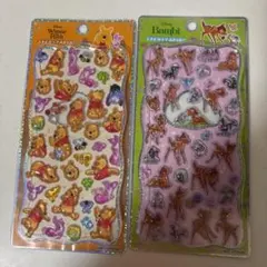 プチドロップステッカー　プーさん　バンビ　ディズニー