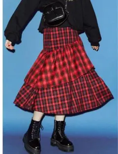 jouetie クレイジーティアードスカート レッド