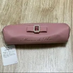 メゾンドフルール　パールビジュー 合成リボンロングポーチ　ピンク
