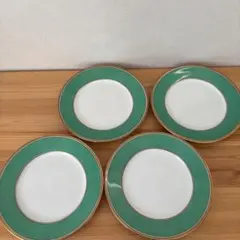 MN662★GINORI ジノリ 緑と赤の植物模様の平皿4枚セット 直径約25㎝ MN662☆GINORI ジノリ 緑と赤の植物模様の平皿4枚セット 直径