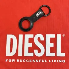 DIESEL エアタグケース　レザー　ディーゼル　ブラック　AirTagカバー
