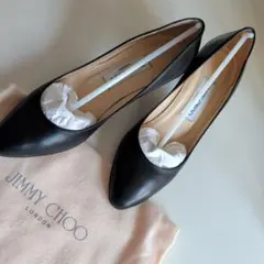 JIMMY CHOO ブラックレザーパンプス